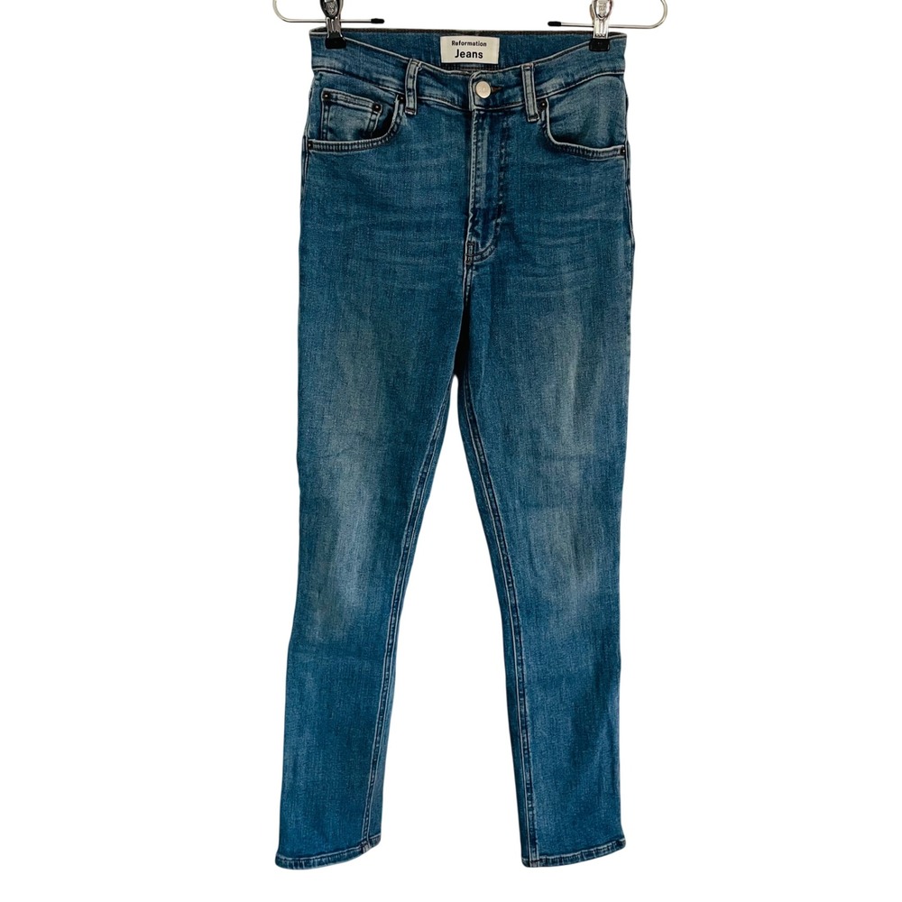 Reformation Jeans Womens 26 Darwin Wash High Rise Skinny Blue Organic Cotton